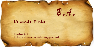 Brusch Anda névjegykártya